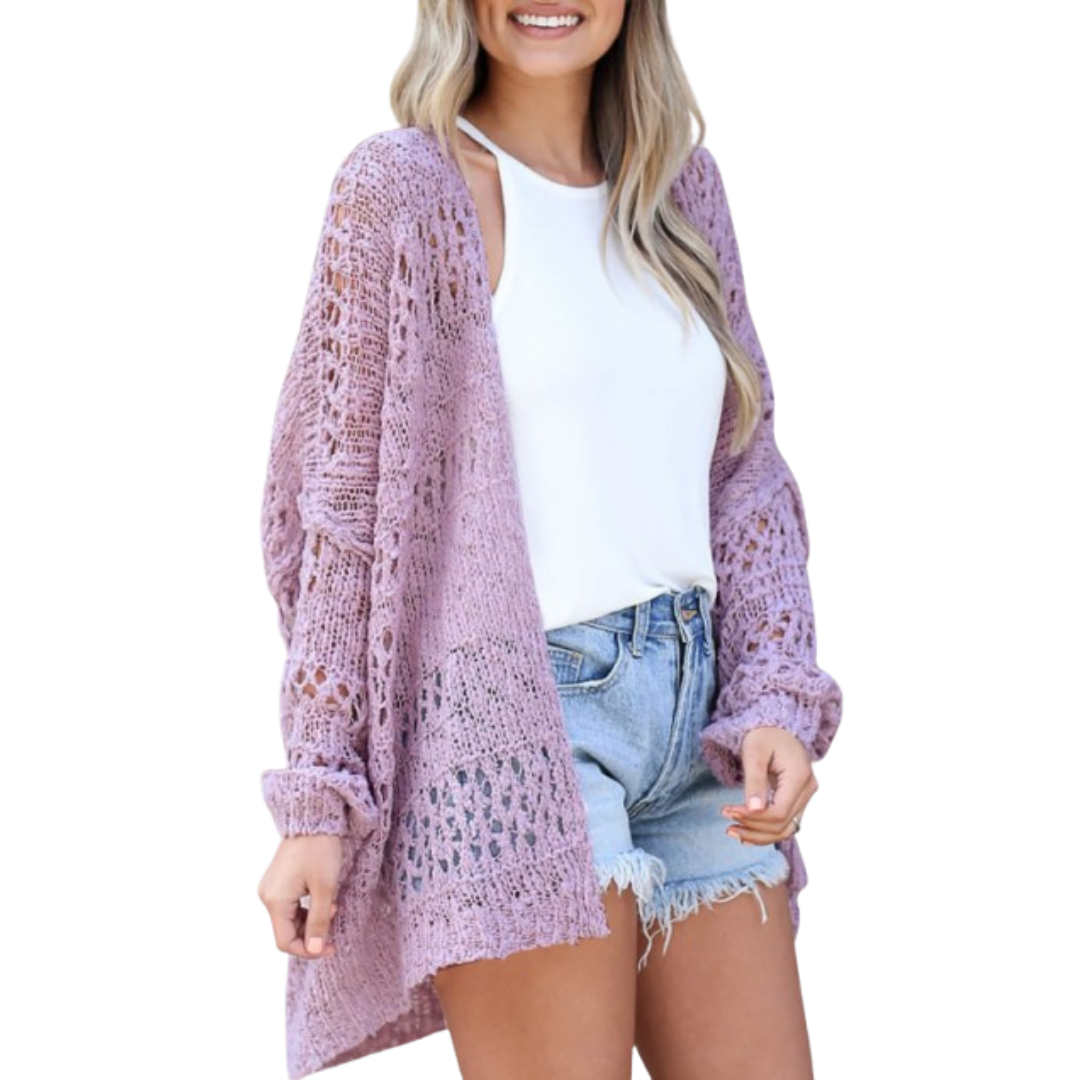 Luchtige gebreide vrouwen cardigan met oversized pasvorm