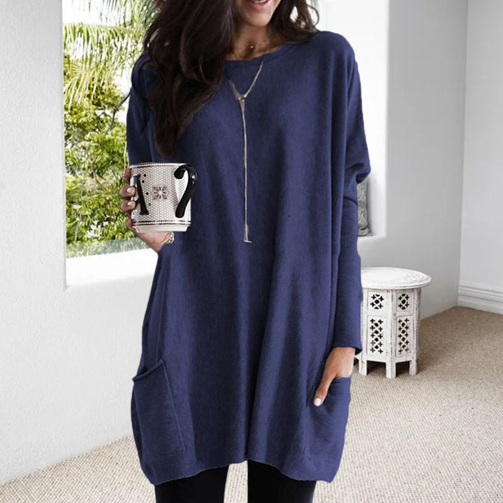 Trendy Oversized Warme Dames Tuniek Jurk met Zakken