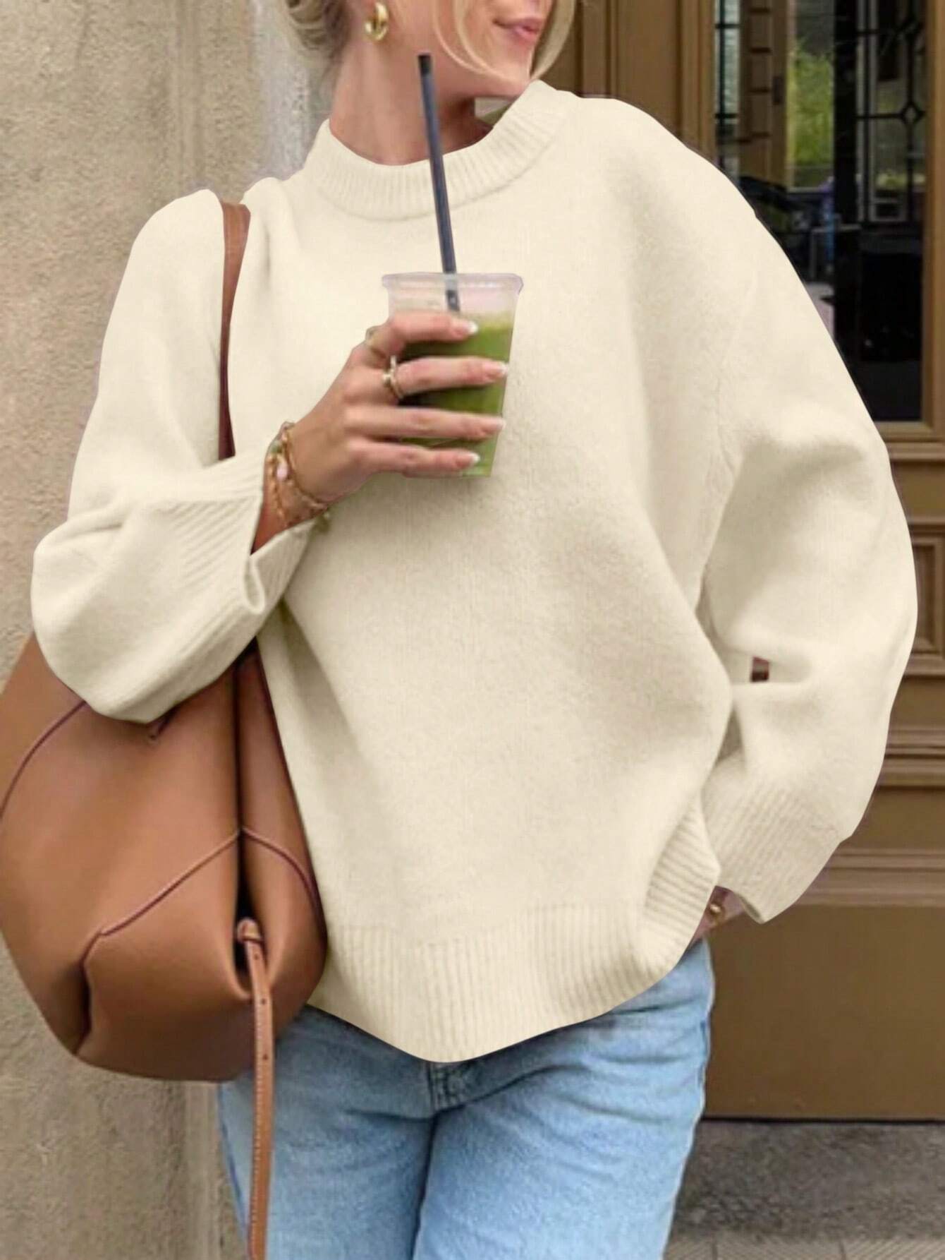 Bona | Casual Knit Sweater met Losse Fit