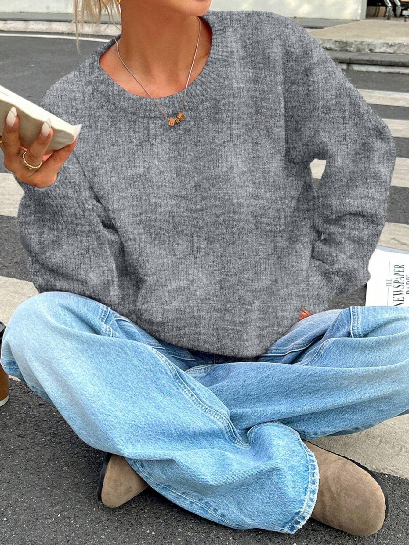 Bona | Casual Knit Sweater met Losse Fit
