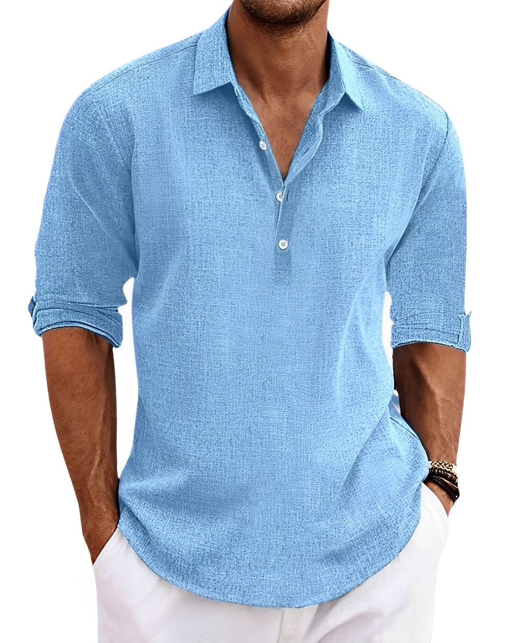 Pallogrino - Linnen Knoopshirt voor Heren – Casual Zomerlook