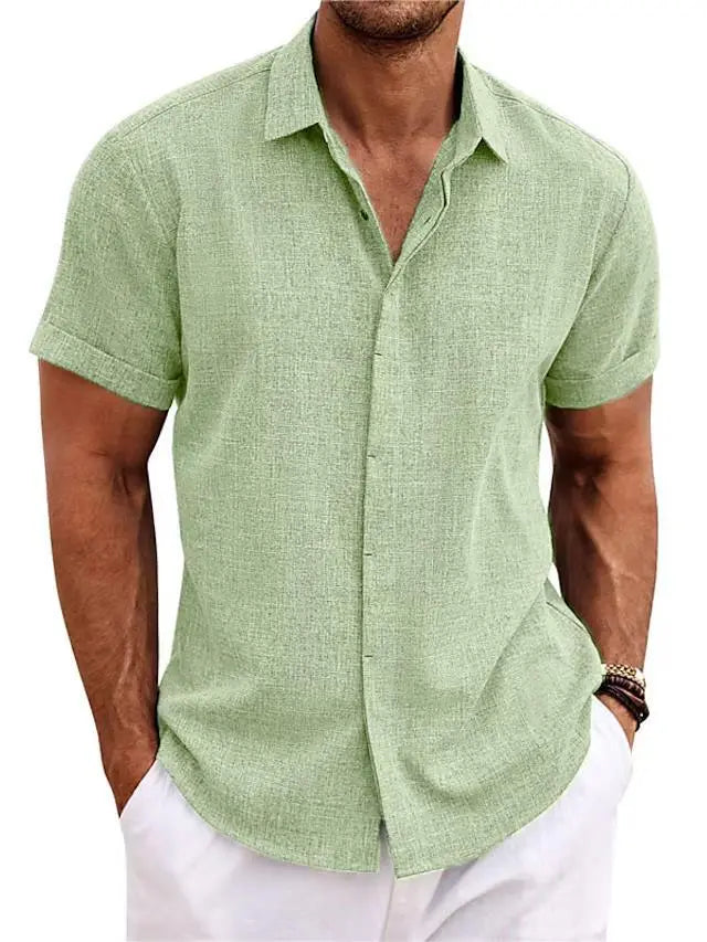 Pallogrino - Linnen Knoopshirt voor Heren – Casual Zomerlook