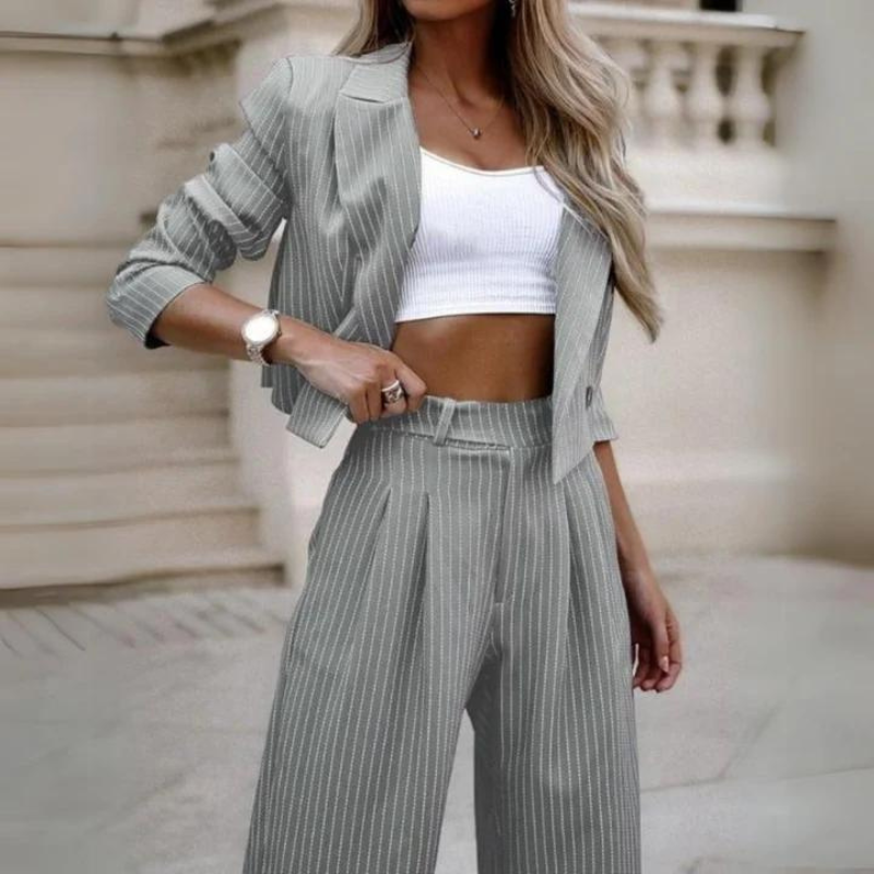 Raya | Gestreepte Blazer en Broek Set