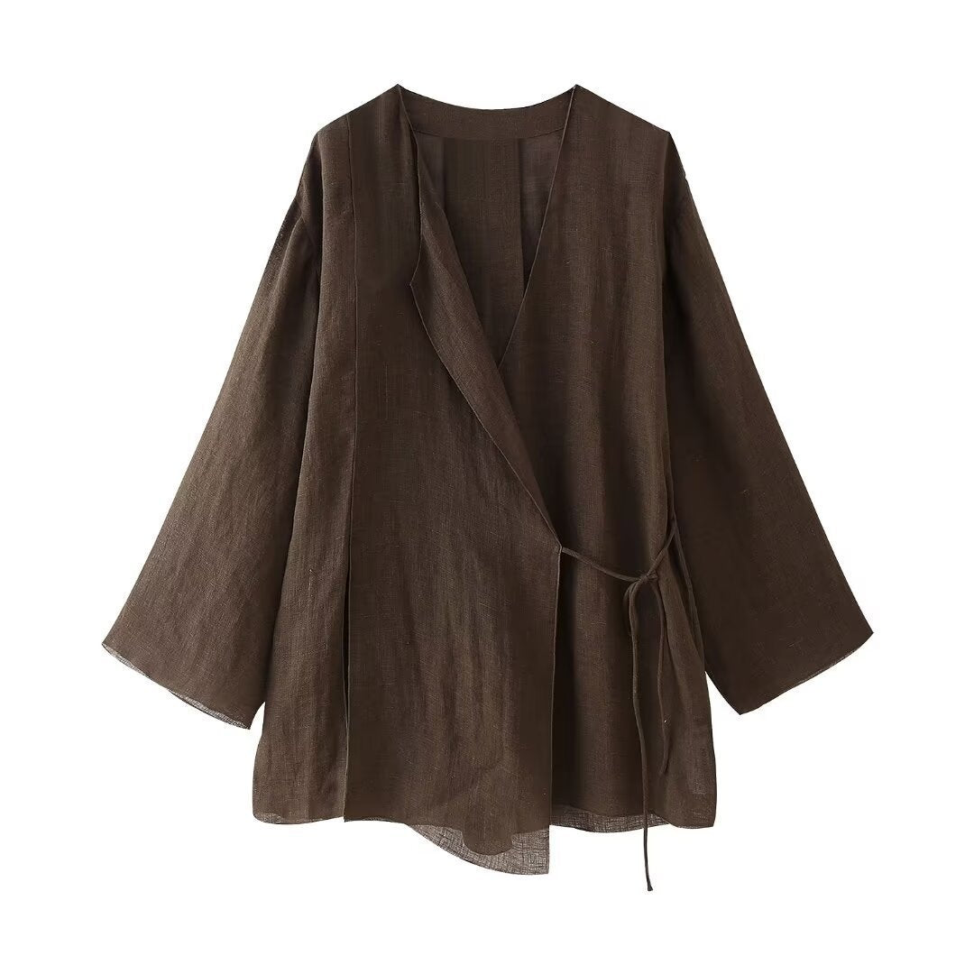 Gisela | Zomerse Linnen Wrap Top & Broek Set