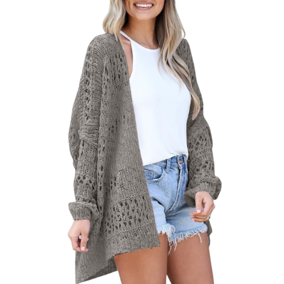 Luchtige gebreide vrouwen cardigan met oversized pasvorm