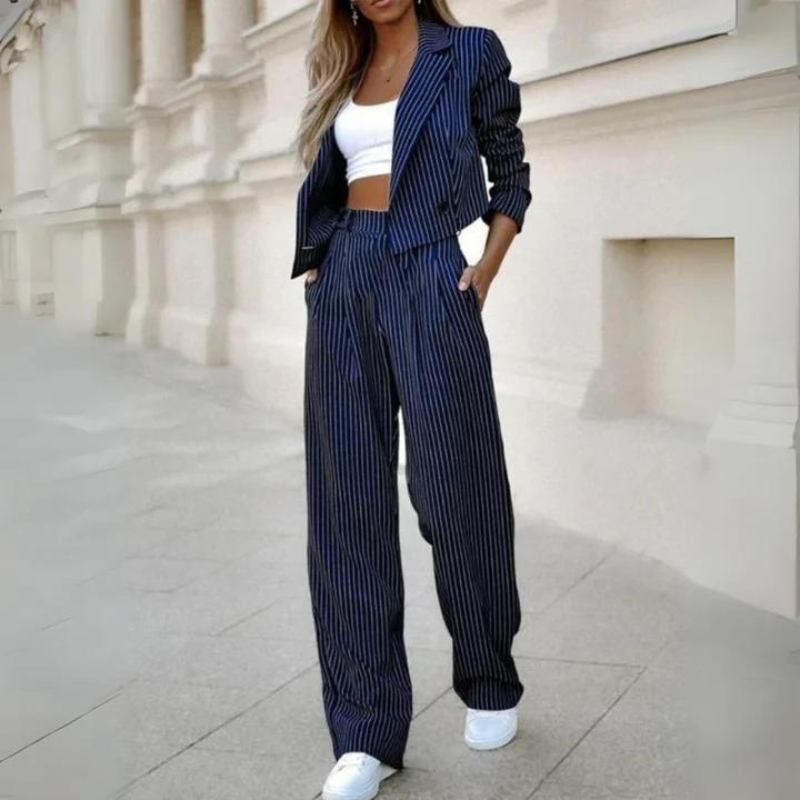 Raya | Gestreepte Blazer en Broek Set
