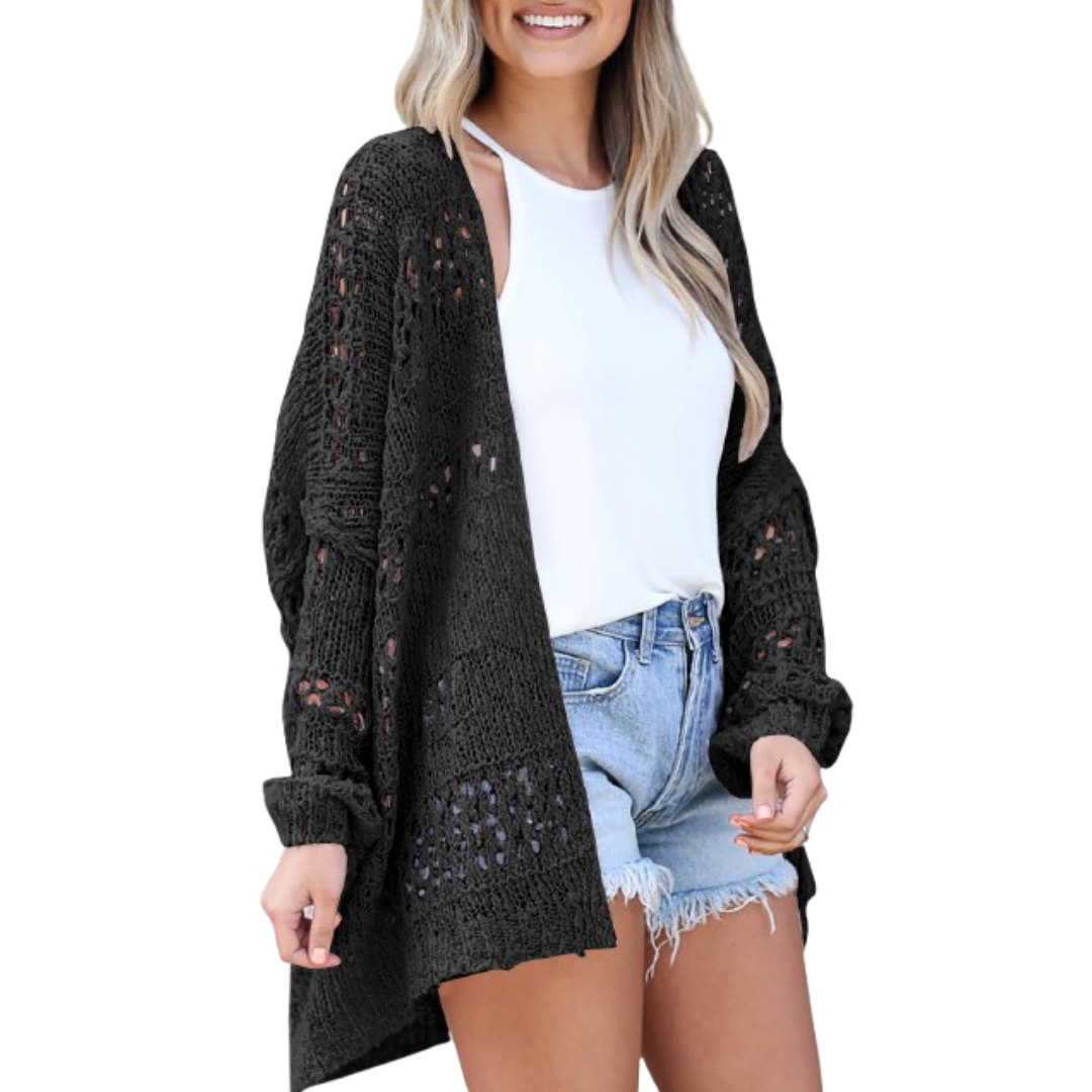Luchtige gebreide vrouwen cardigan met oversized pasvorm