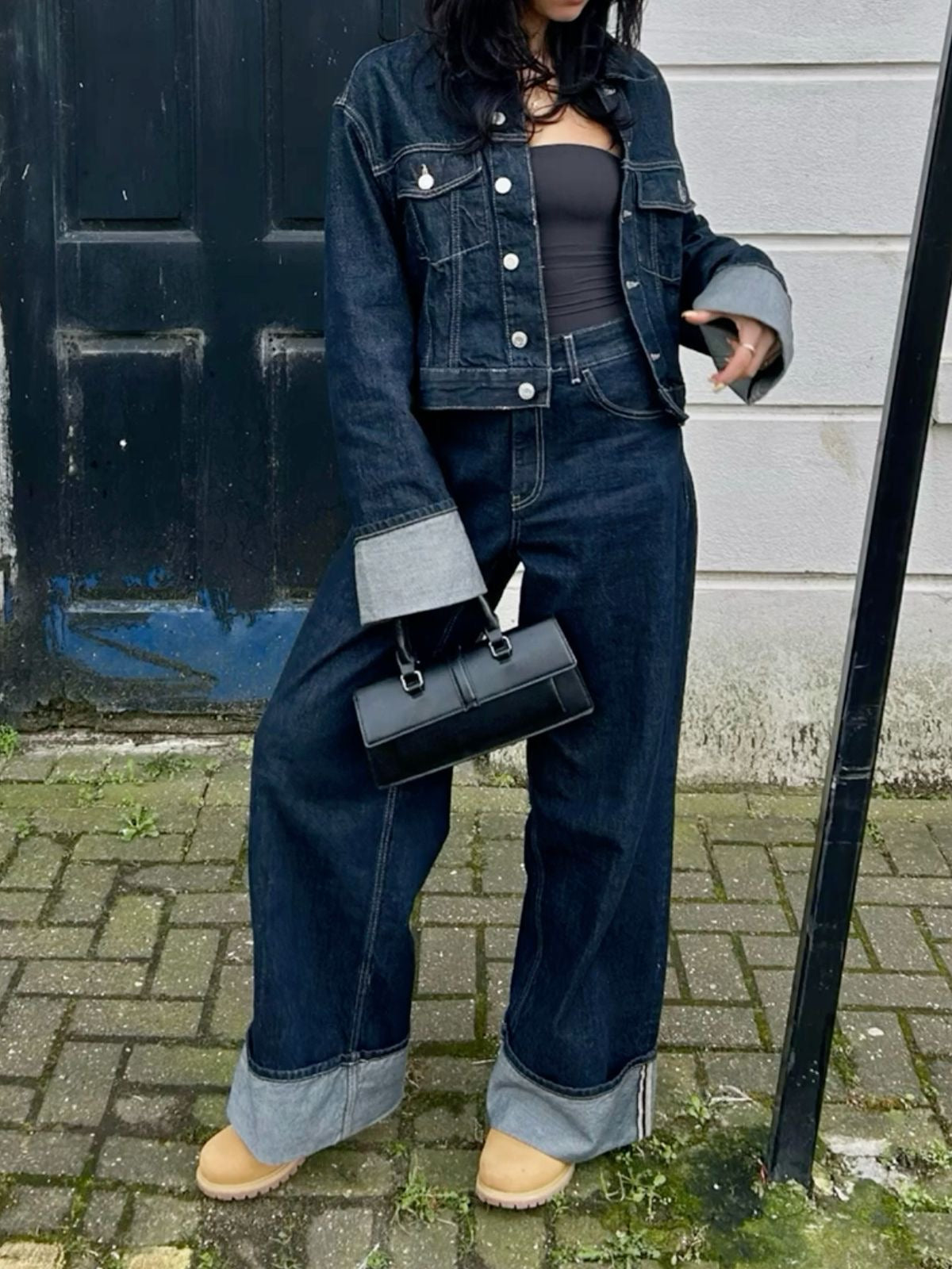 Katie | Denim Co-ord Set met Wide-Leg Jeans