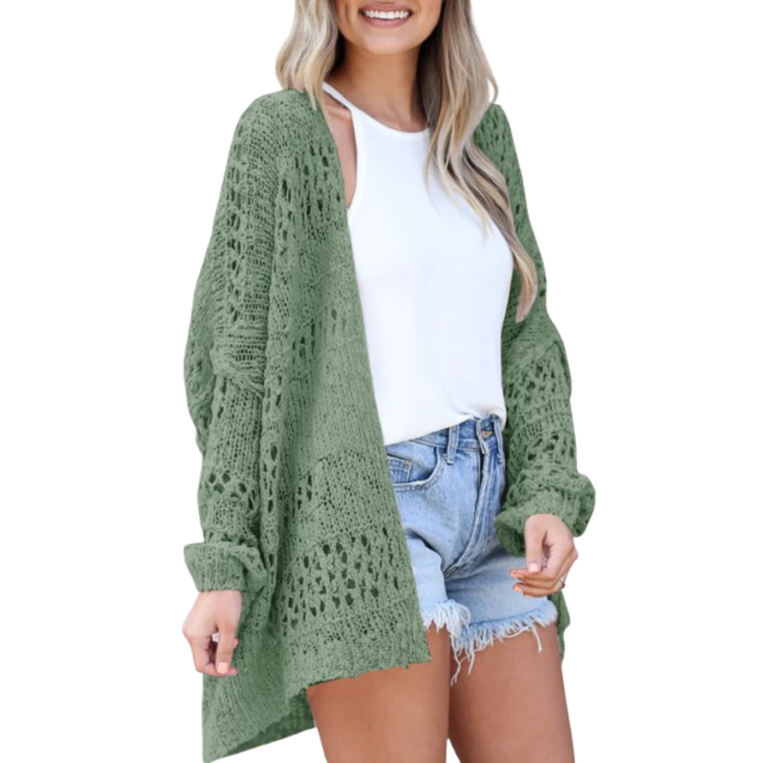 Luchtige gebreide vrouwen cardigan met oversized pasvorm