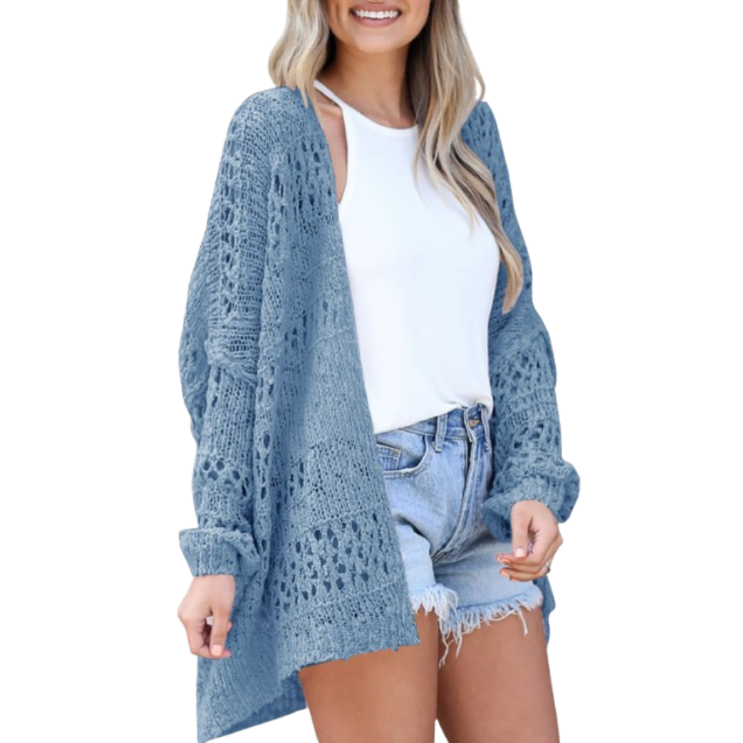 Luchtige gebreide vrouwen cardigan met oversized pasvorm