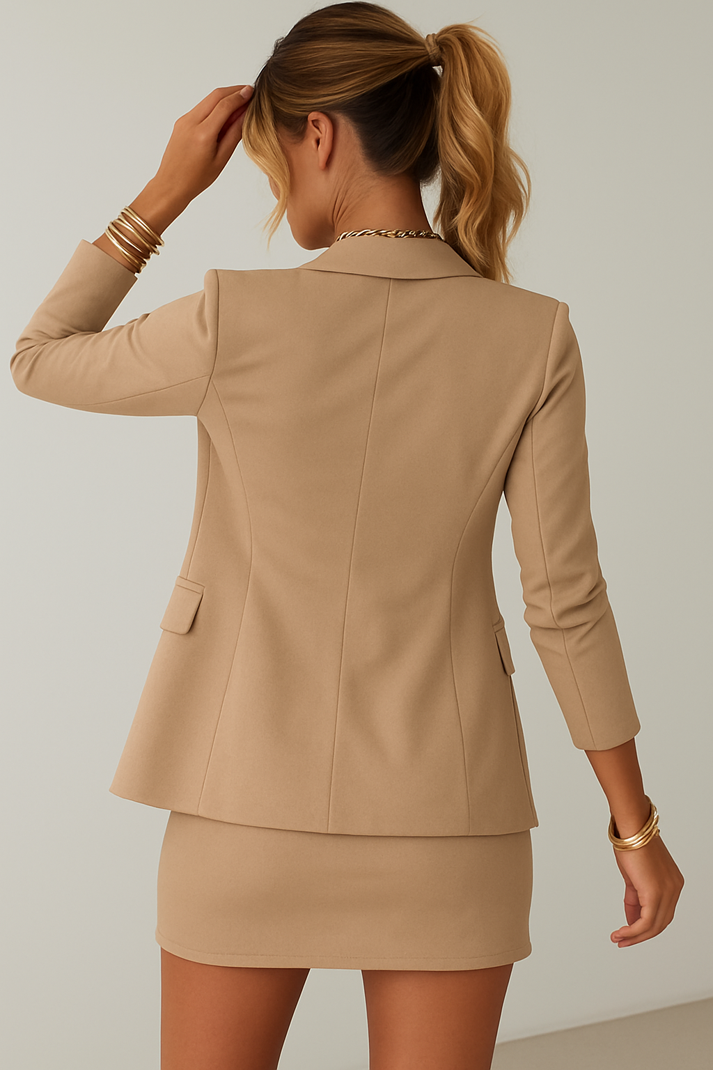 Jaleesa | Elegante Suèdelook Blazer & Rok