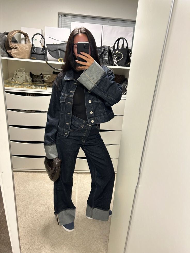 Katie | Denim Co-ord Set met Wide-Leg Jeans