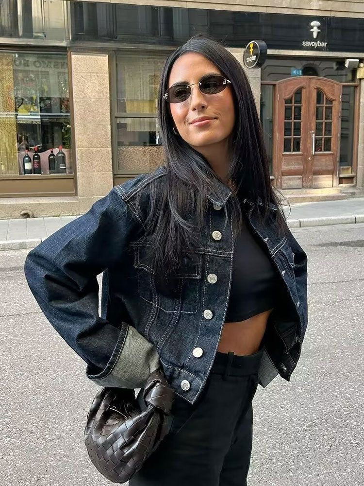 Katie | Denim Co-ord Set met Wide-Leg Jeans