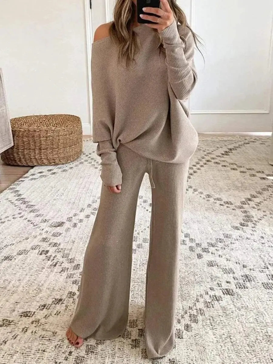 Zachte comfortabele dames set met chique oversized pasvorm