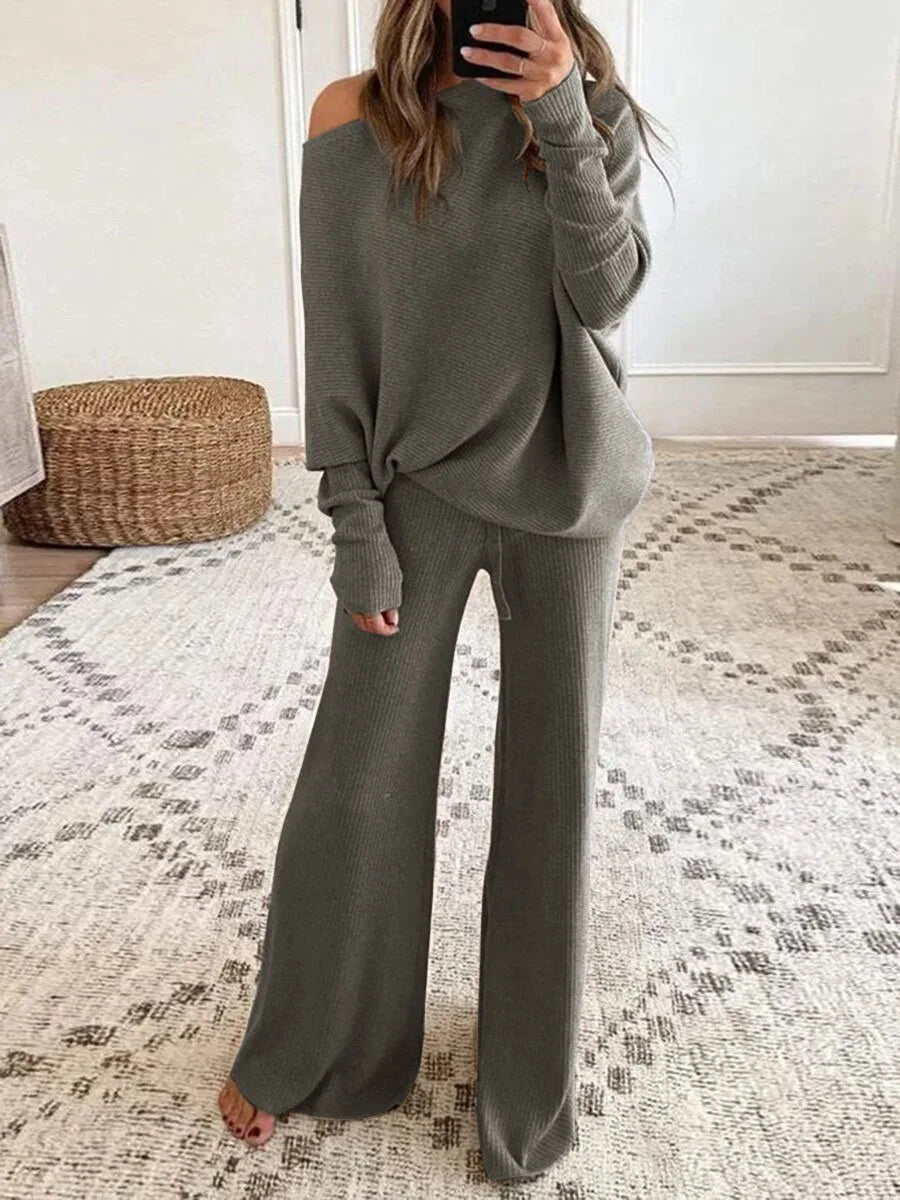 Zachte comfortabele dames set met chique oversized pasvorm