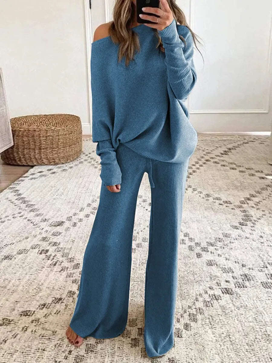 Zachte comfortabele dames set met chique oversized pasvorm