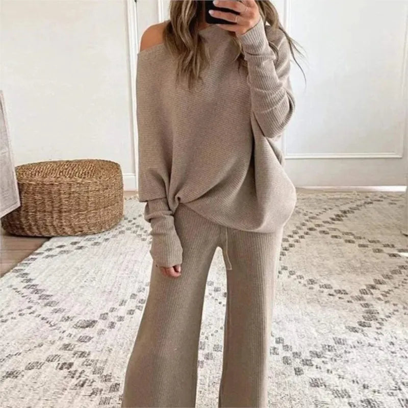 Zachte comfortabele dames set met chique oversized pasvorm
