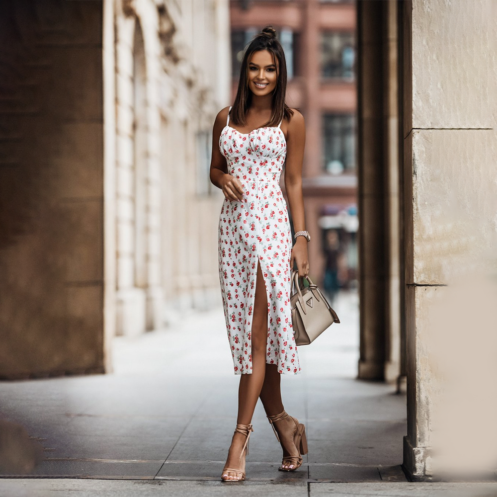 Natalja | Leopard Zomerse Midi-Jurk