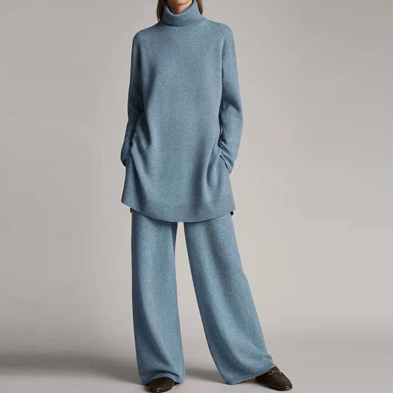Comfortabele oversized dames set met warme loungebroek