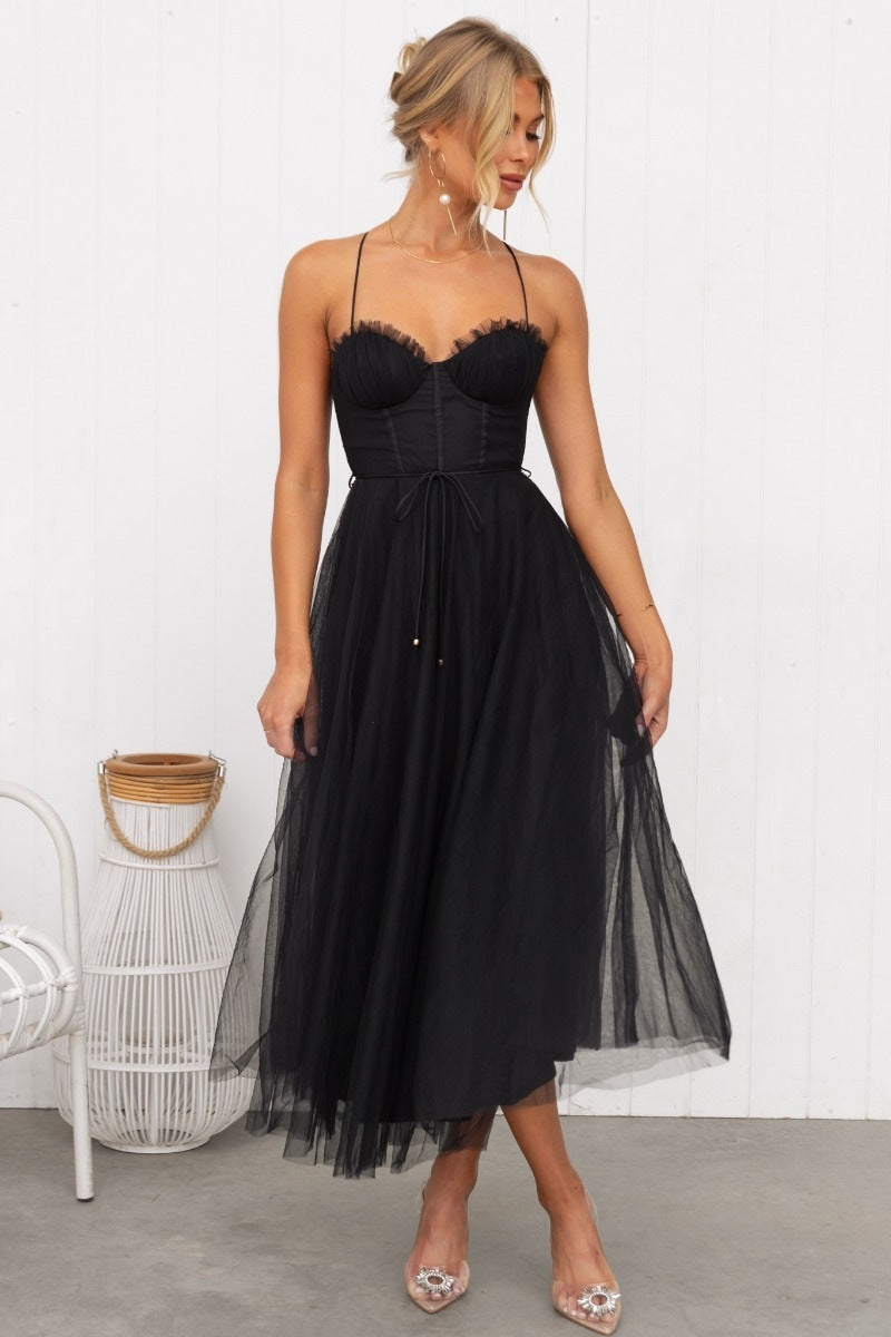 Marea | Tule Midi Jurk met Bustier Top