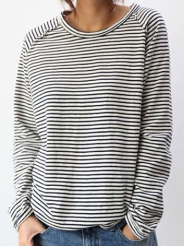 Annabela | Gestreepte Casual Longsleeve