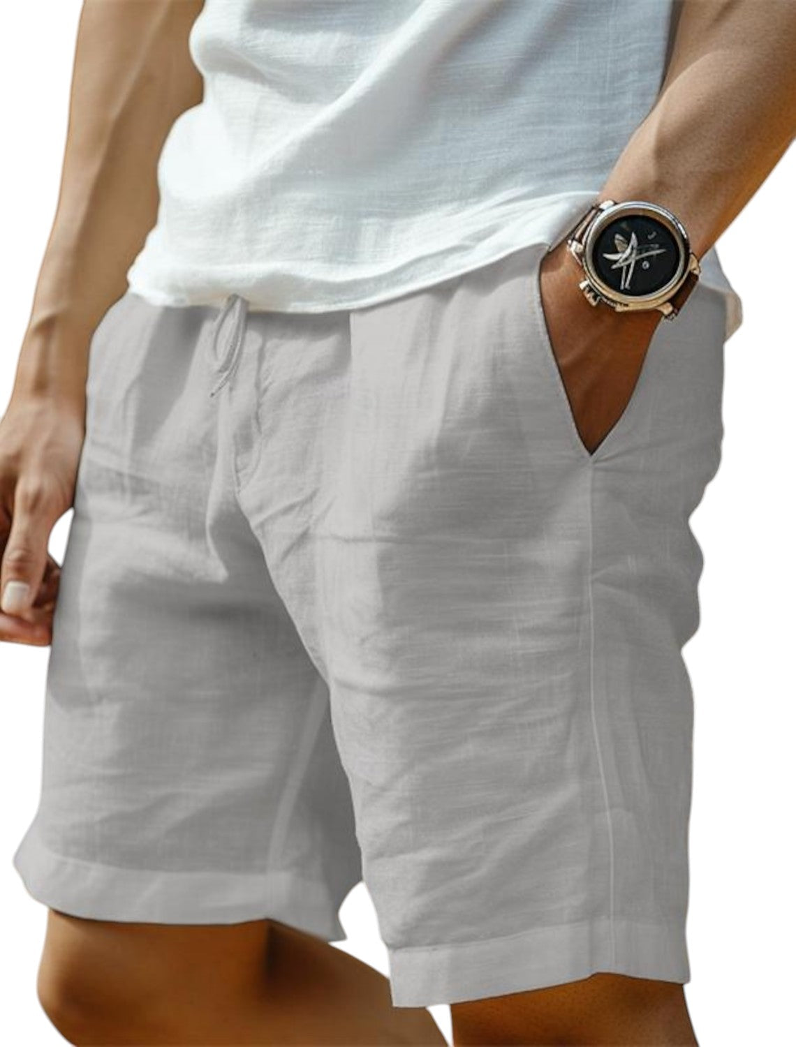 George - Korte Linnen Broek voor Heren