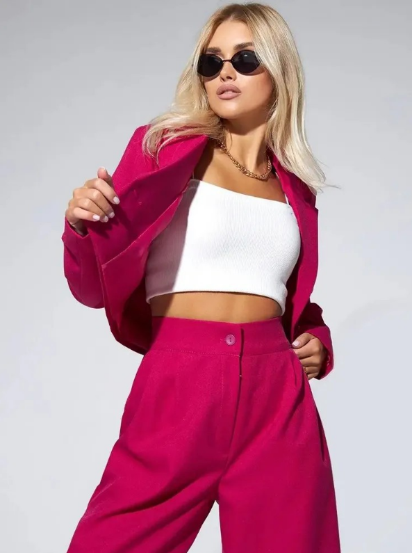 Bini | Two-Piece Set met Blazer en Wijde Broek