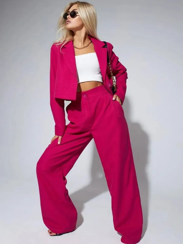 Bini | Two-Piece Set met Blazer en Wijde Broek