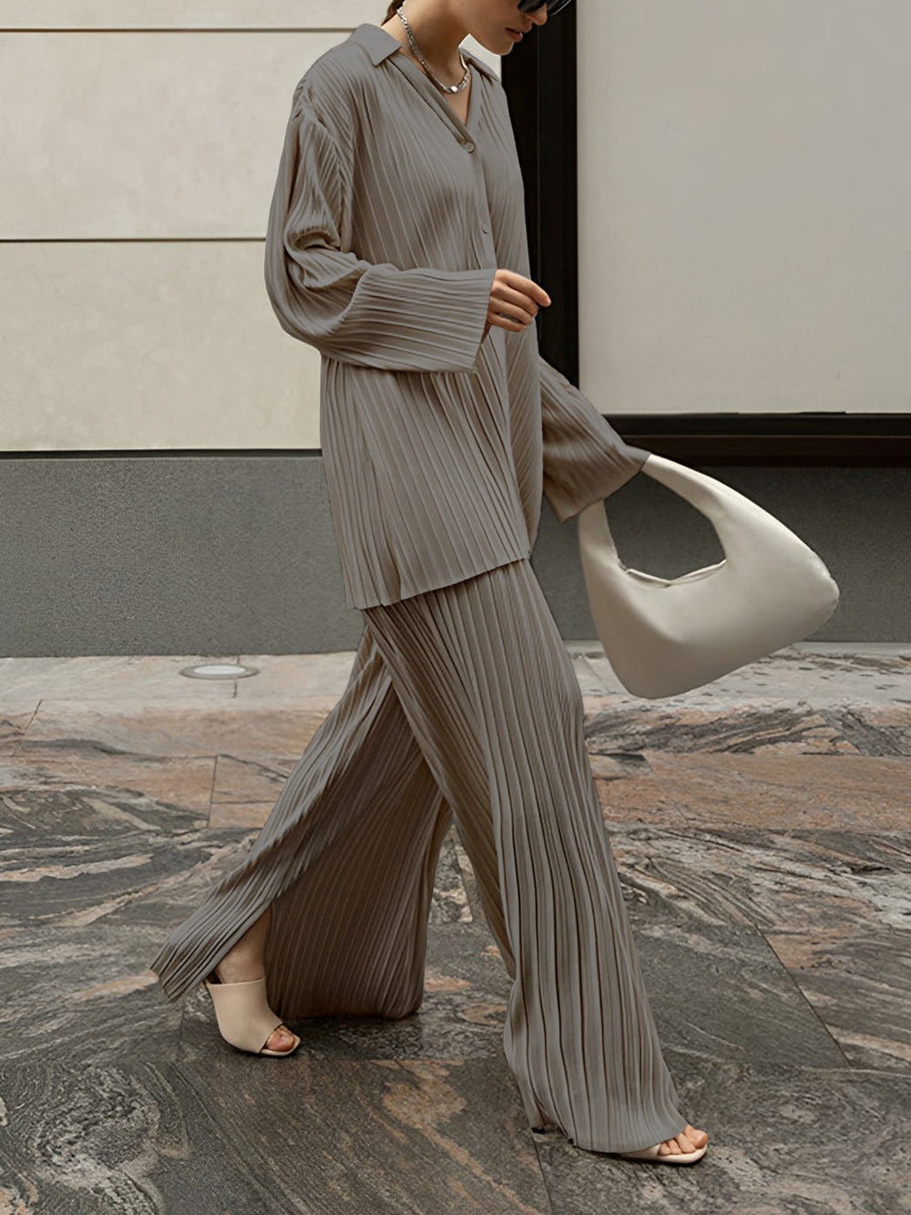 Hanna | Elegante Two-Piece Set met Luchtige Plissé