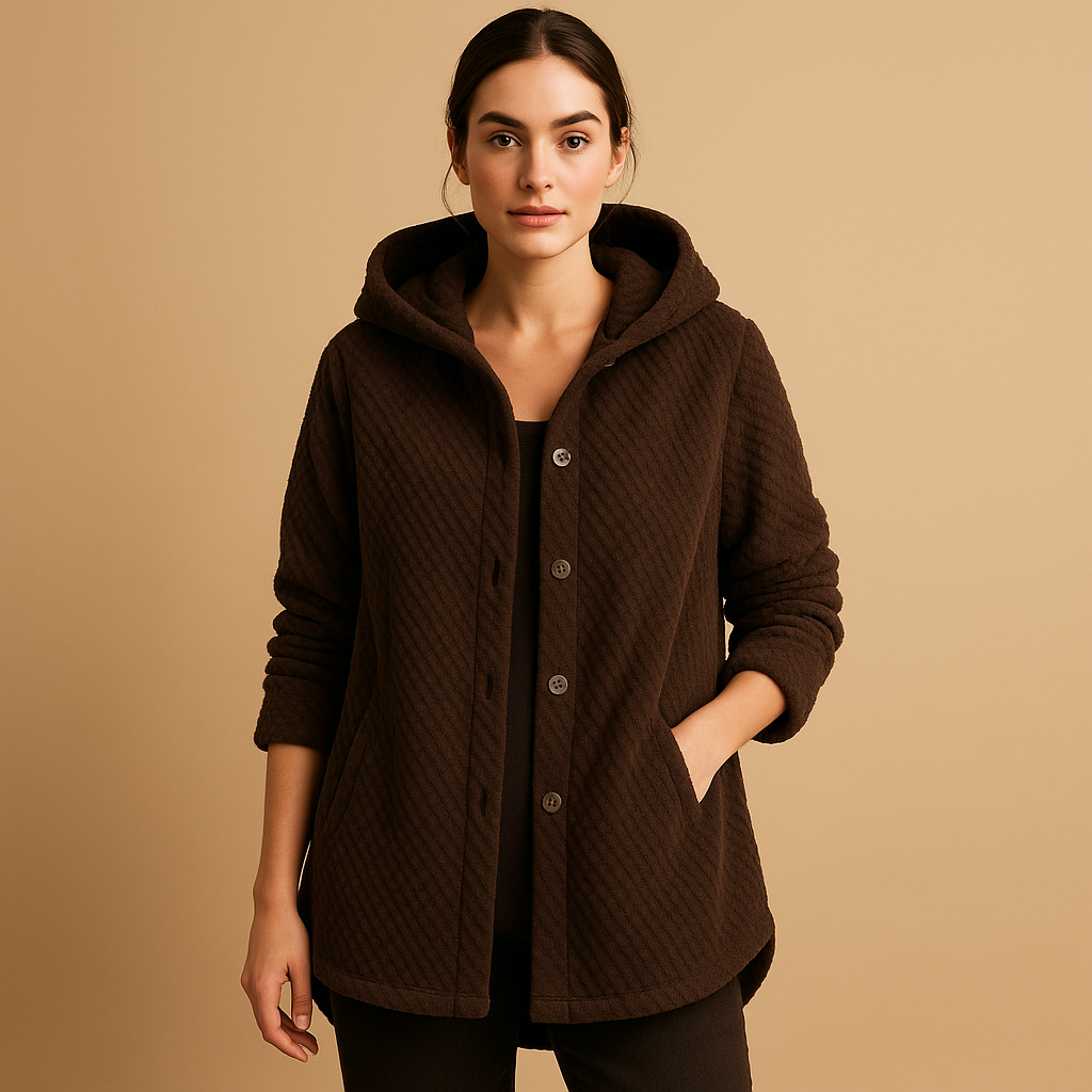 Warme Dames Teddy Vest met Capuchon