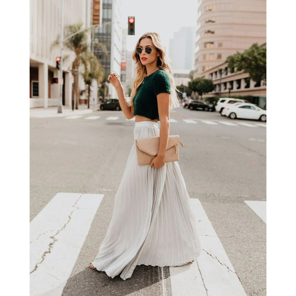 Gael | Elegante Plissé Maxi Rok