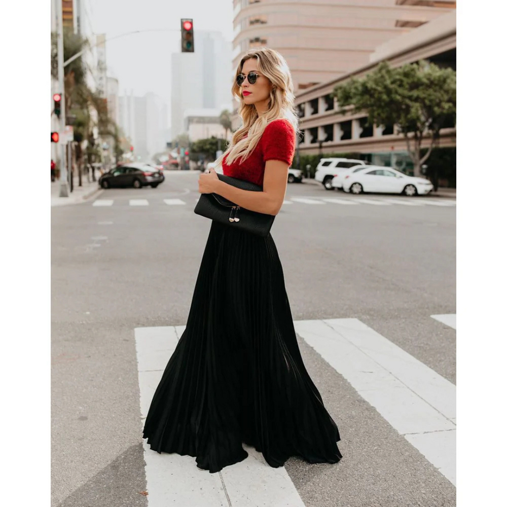 Gael | Elegante Plissé Maxi Rok