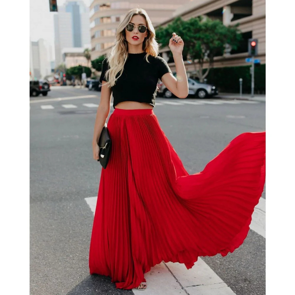 Gael | Elegante Plissé Maxi Rok