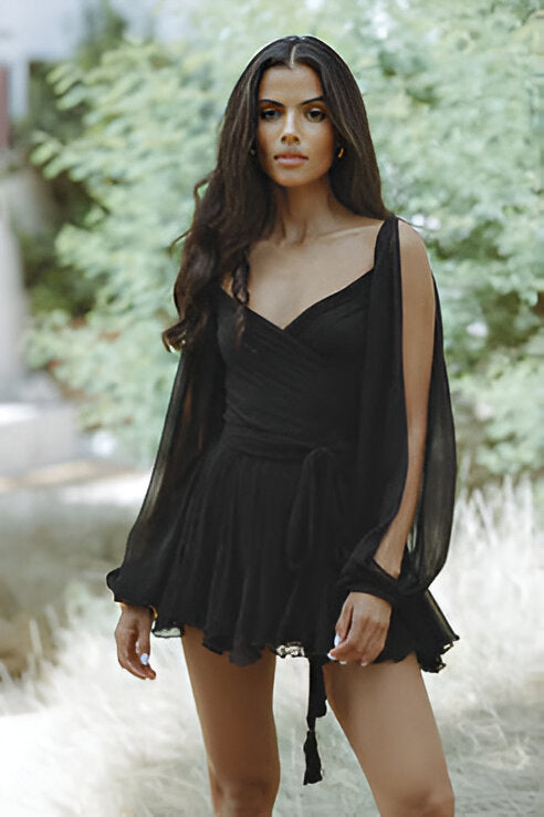 Lizzie | Romantische Chiffon Mini-Jurk