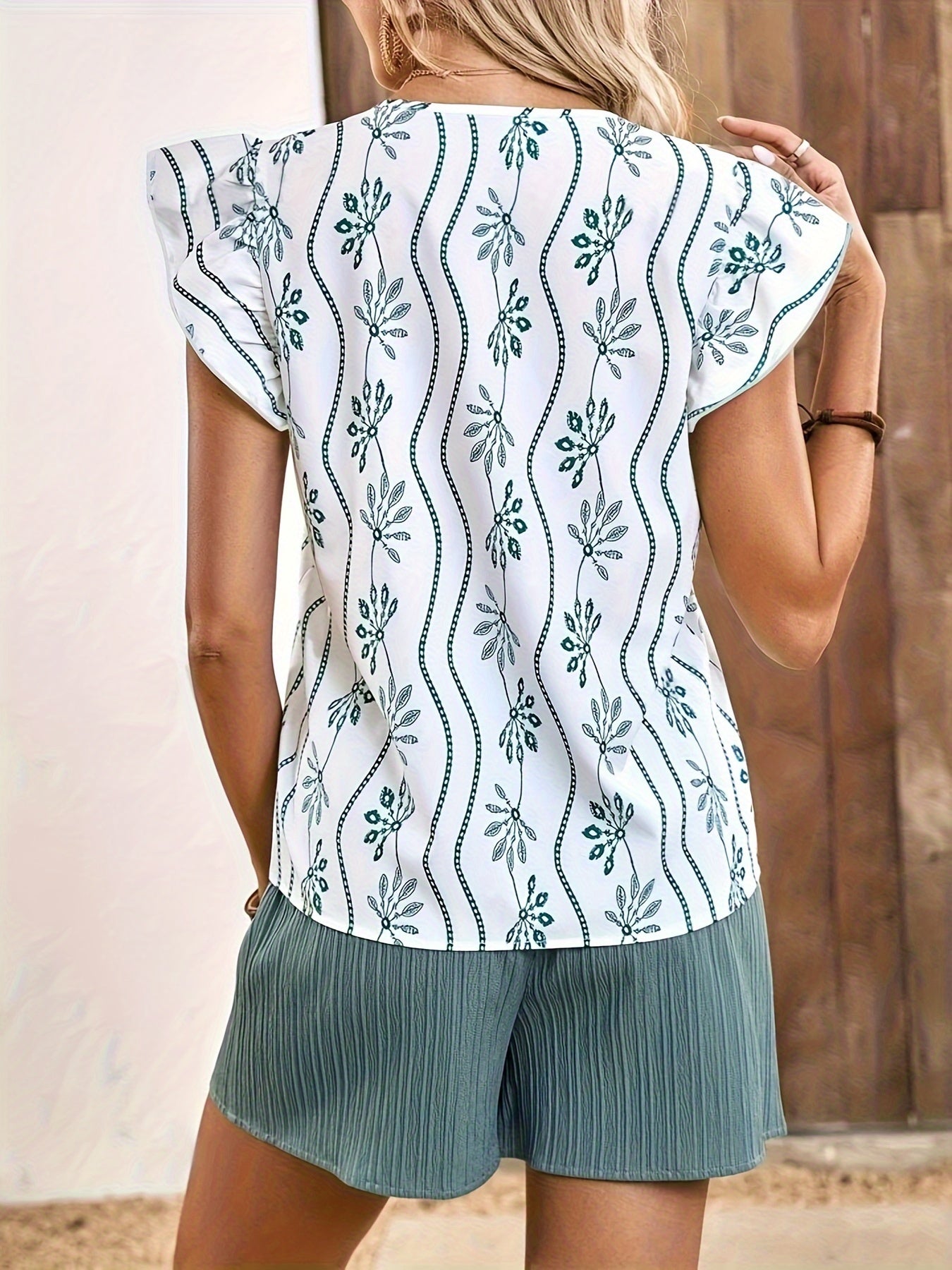 Reta | Zomerse Tweedelige Set met Print Top en Strikshort