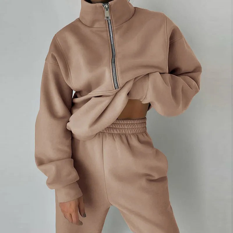 Zachte en comfortabele dames set met warme fleece