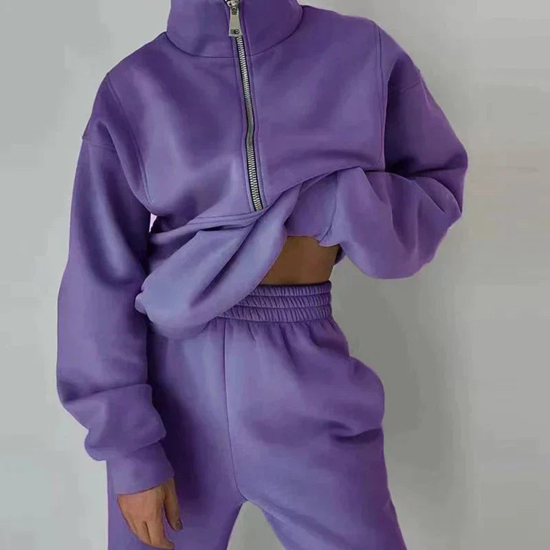 Zachte en comfortabele dames set met warme fleece