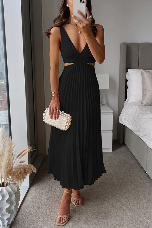 Karen | Elegante Plissé Midi-Jurk