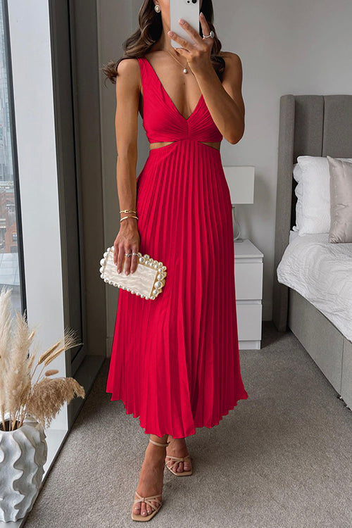 Karen | Elegante Plissé Midi-Jurk