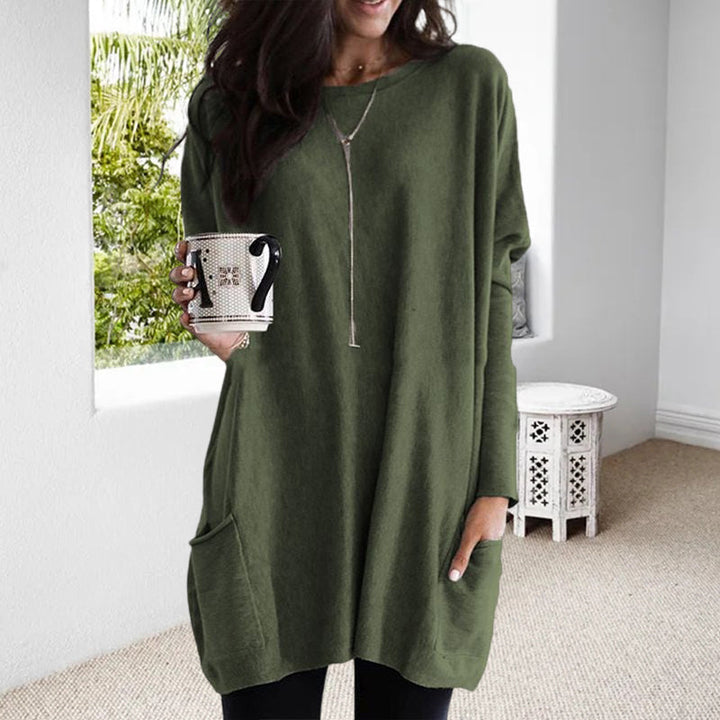 Trendy Oversized Warme Dames Tuniek Jurk met Zakken