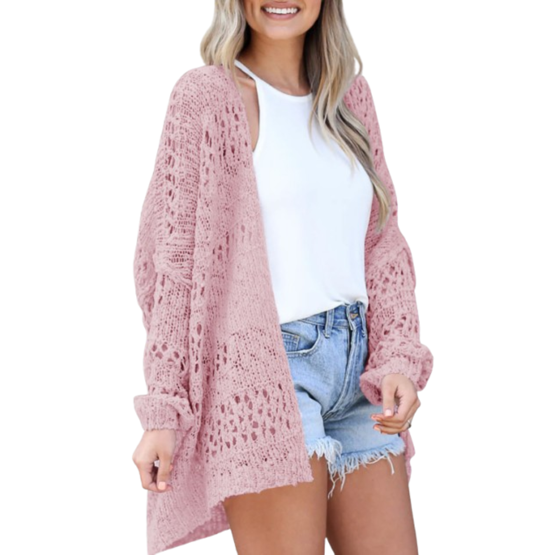 Luchtige gebreide vrouwen cardigan met oversized pasvorm