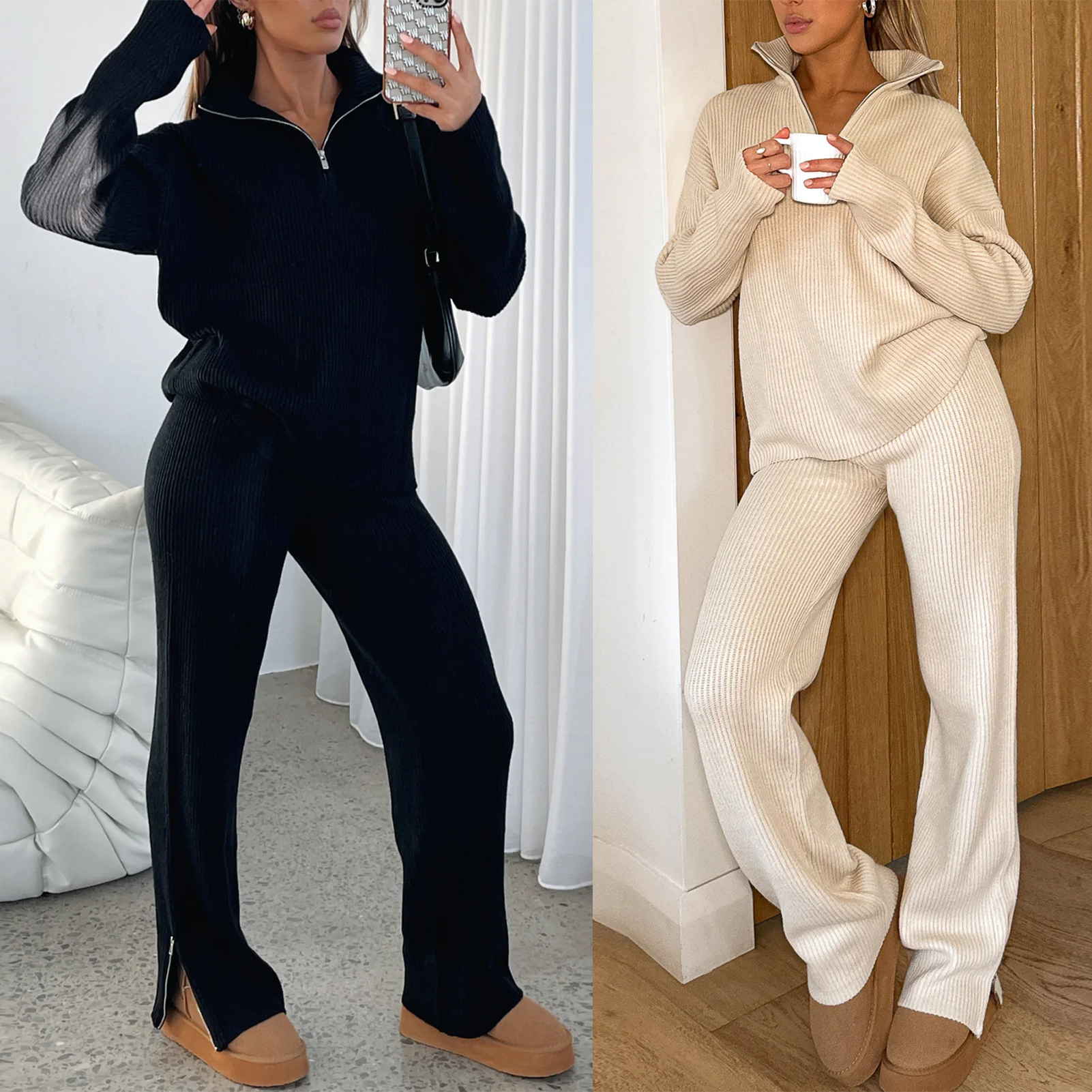 Kim | Gebreide Flared set