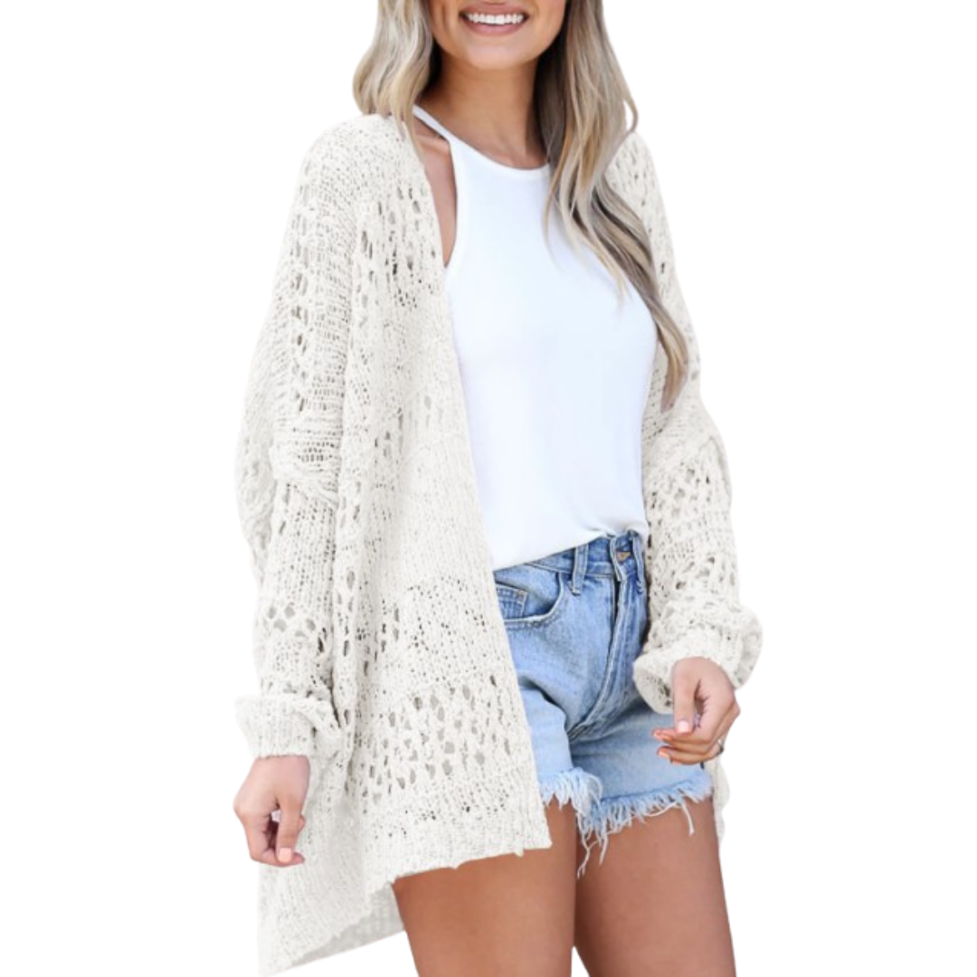 Luchtige gebreide vrouwen cardigan met oversized pasvorm