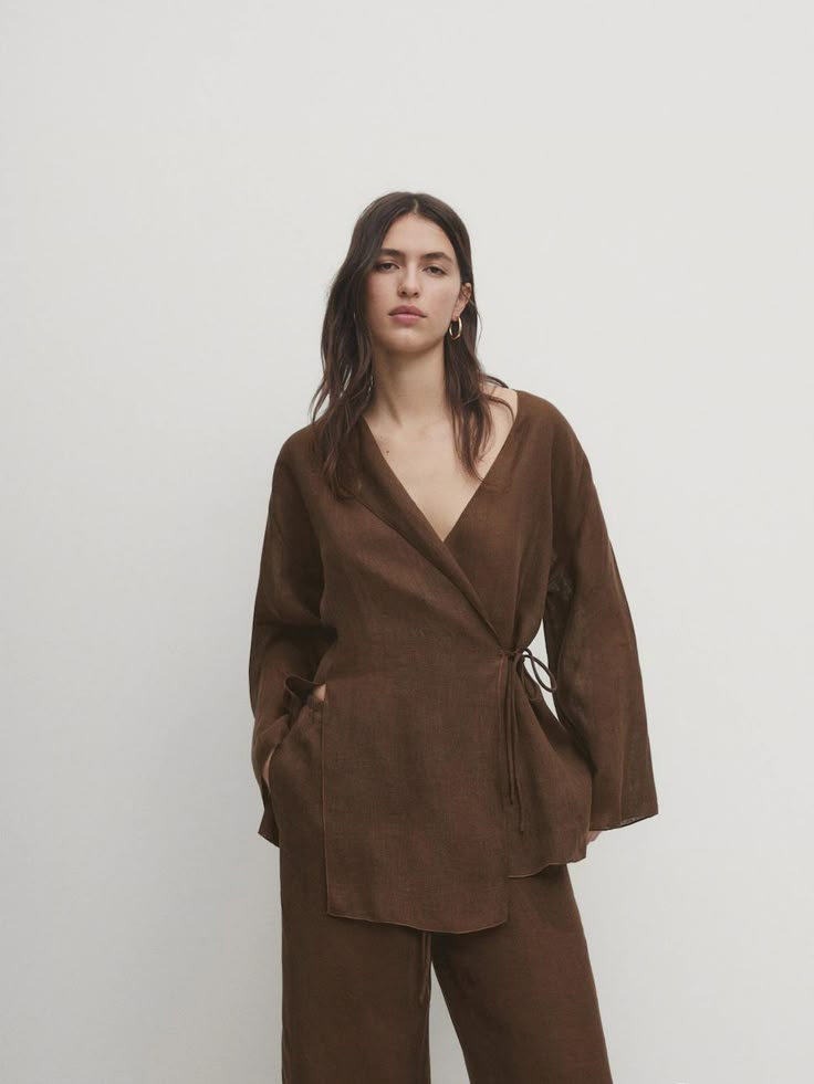 Gisela | Zomerse Linnen Wrap Top & Broek Set