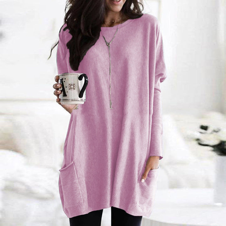 Trendy Oversized Warme Dames Tuniek Jurk met Zakken