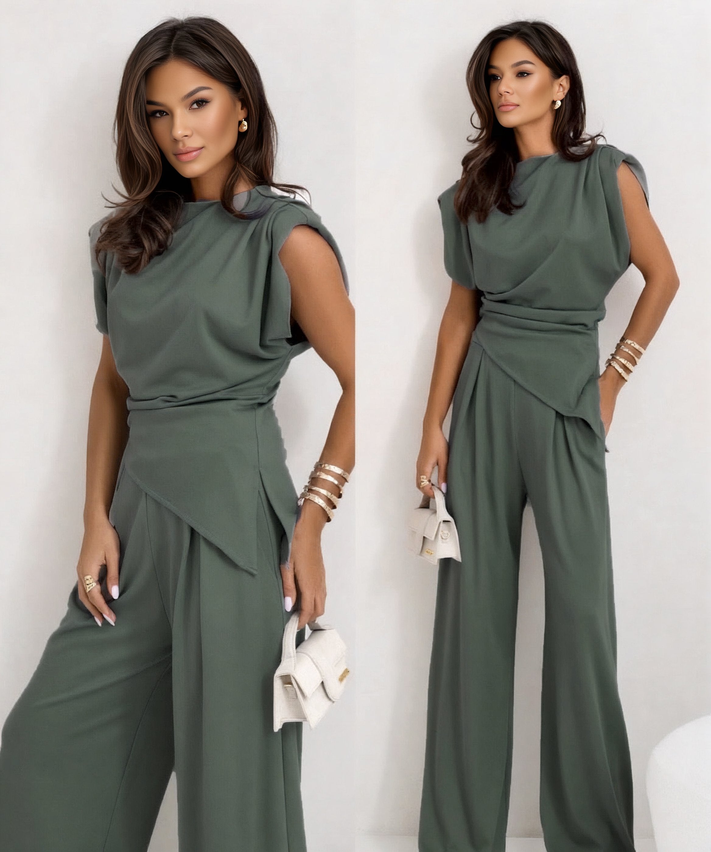 Jade |  Chic Mouwloze Twee-Delige Set