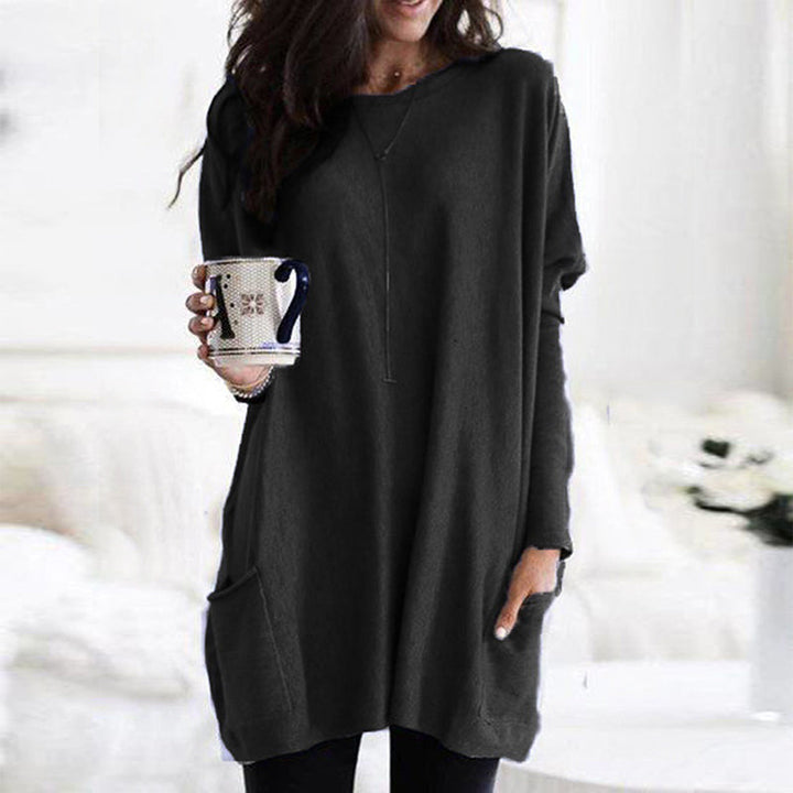 Trendy Oversized Warme Dames Tuniek Jurk met Zakken