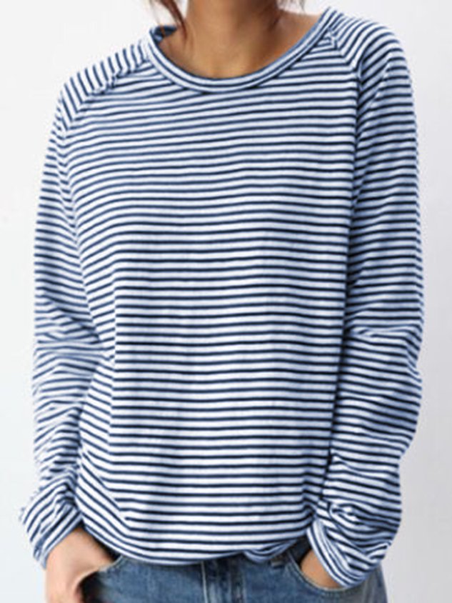 Annabela | Gestreepte Casual Longsleeve