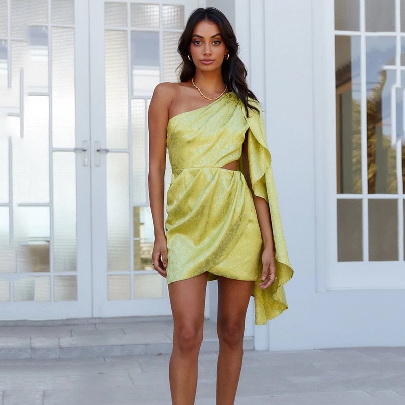 Freena | Asymmetrische Cocktailjurk met Drapage