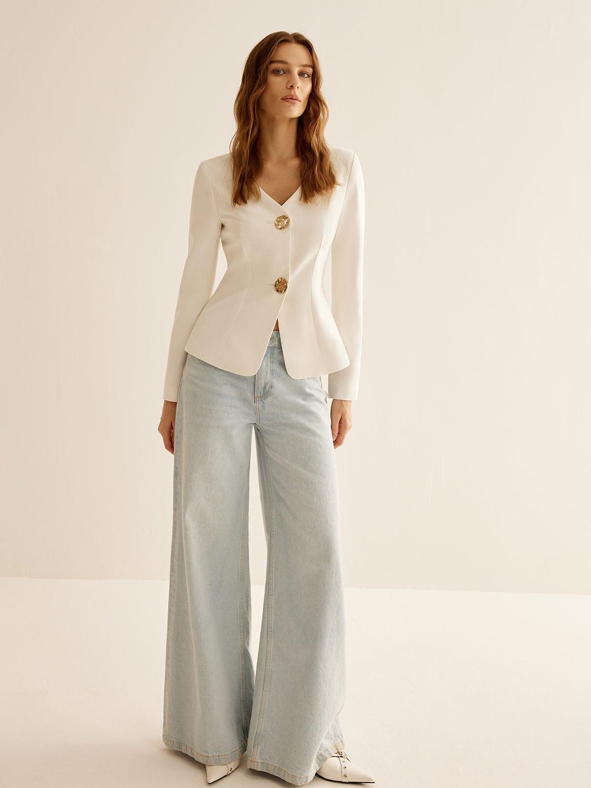 Jansje | Elegante Blazer met Gouden Knopen
